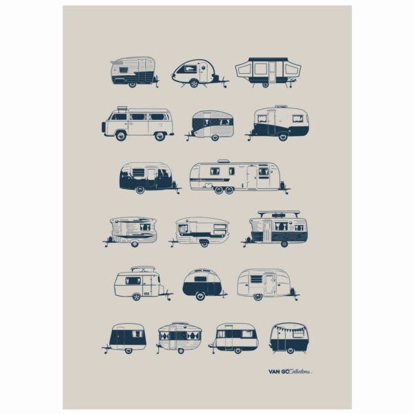Theedoek linnen caravans van go collections