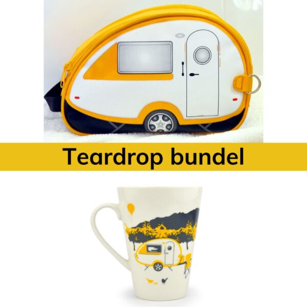 Teardrop bundel met toilettas en mok