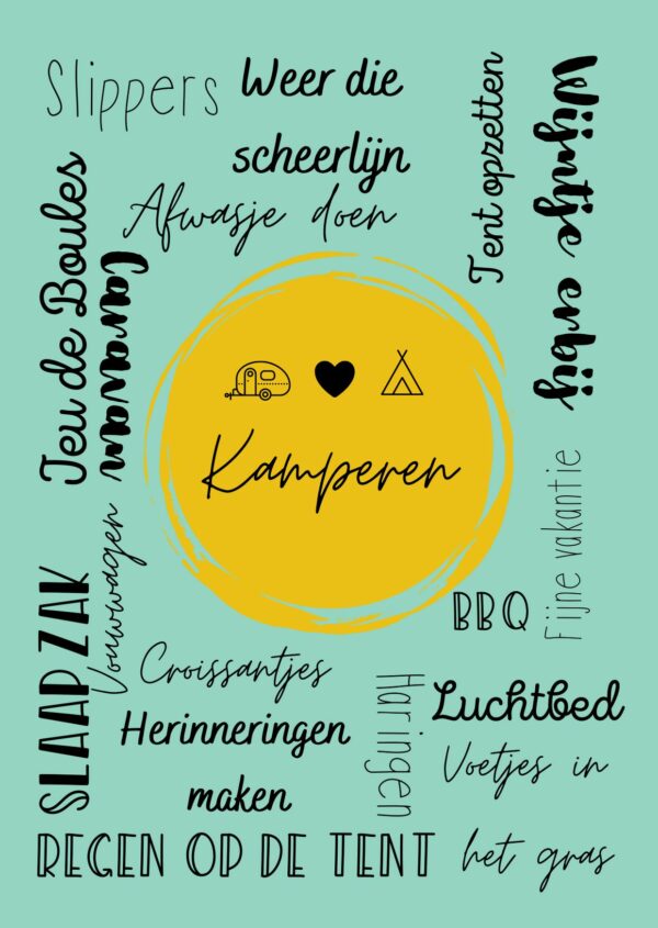 Set ansicht kaarten kamperen - Afbeelding 8