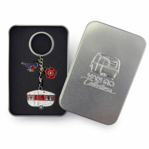 Sleutelhanger met caravan - rood - Van Go Collections