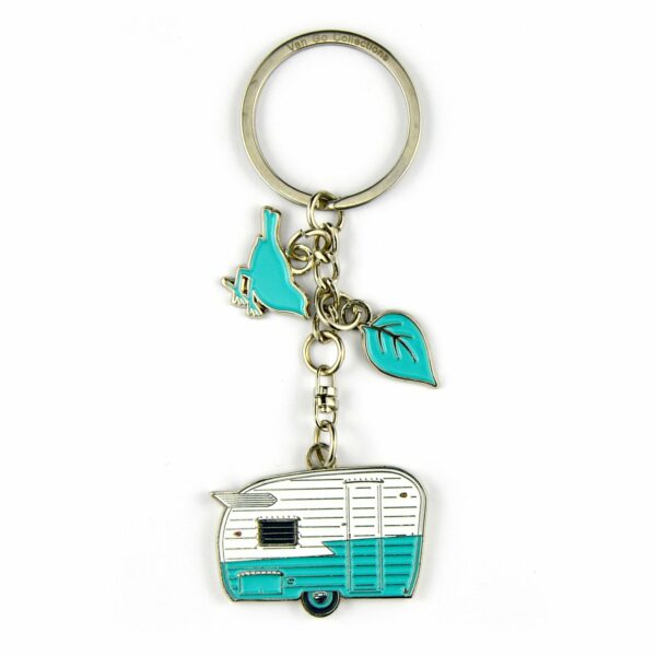Sleutelhanger met caravan - mintgroen - Van Go Collections