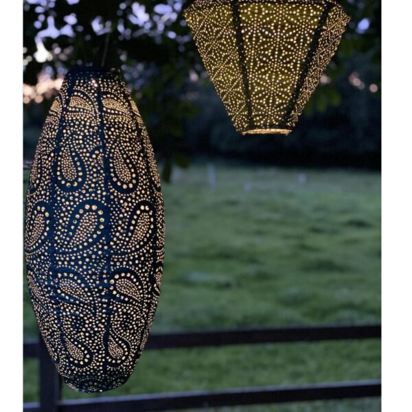 Lumiz solar lamp camping paisley long oval 20 cm zeeblauw 03