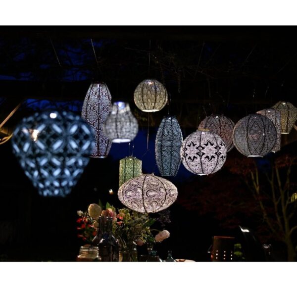 Lumiz solar lampion Paisley Long oval 20 cm zeeblauw - Afbeelding 4