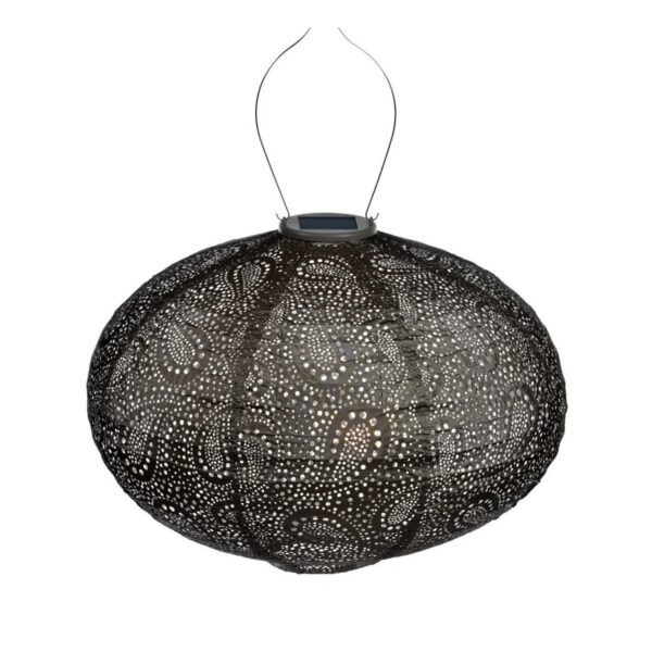 Lumiz solar lampion Paisley oval 40 cm taupe - Afbeelding 2