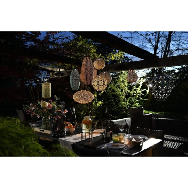 csolar lampion bazaar rond 30 cm zeeblauw