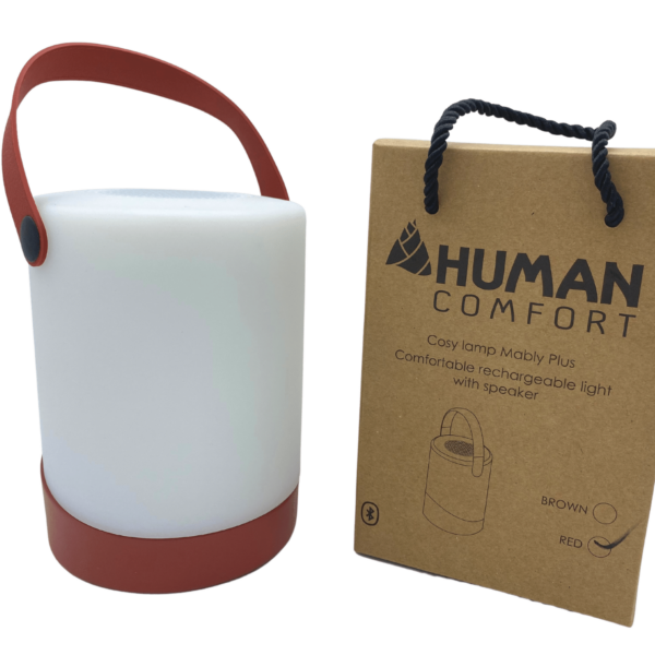 camping lamp met speaker mably plus red human comfort