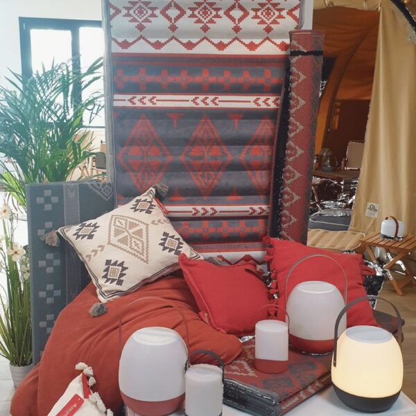 Rode collectie campinglampen Mably Plus