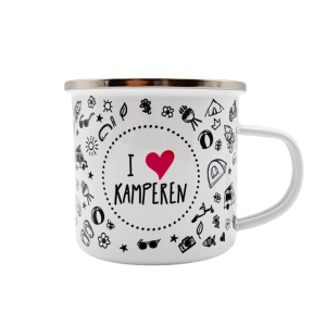 Emaille mok I love kamperen
