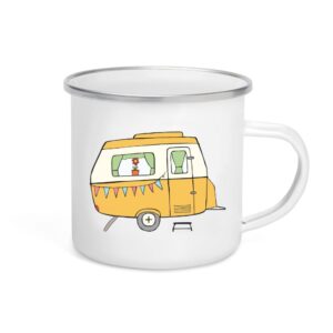 Emaille mok kamperen Studio Kvinna - campingmok
