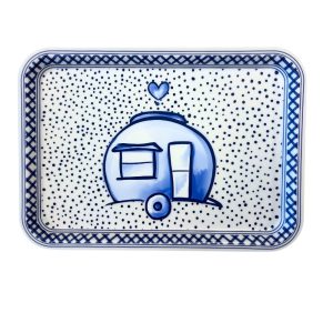 dienblad caravan blauw SVR servies