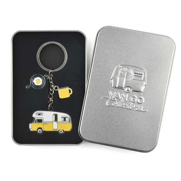 sleutelhanger gele camper van go blik