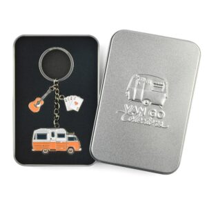 sleutelhanger oranje camper van go blik