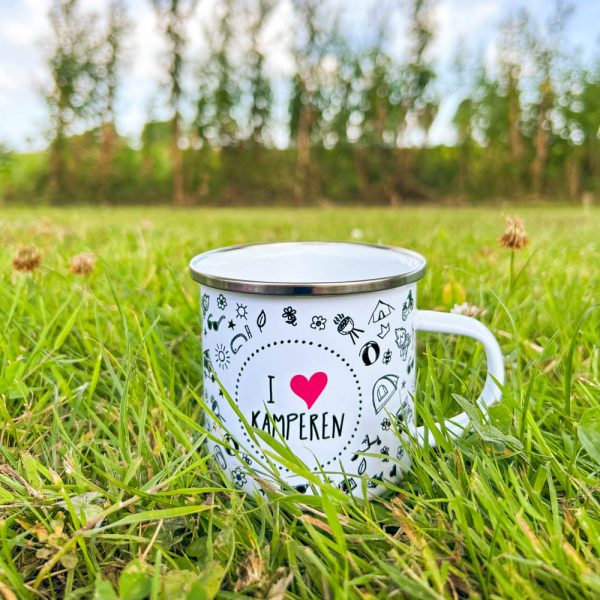 Emaille mok I love kamperen - Afbeelding 2