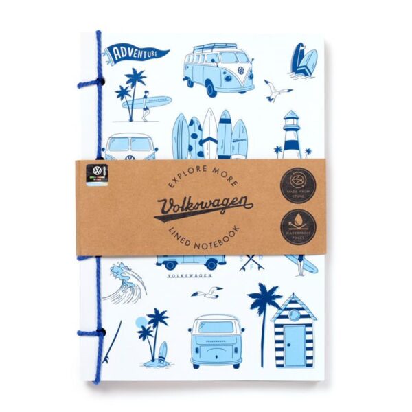 notitieboekje a5 volkswagenbusje T1 explore blauw