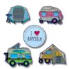 Voordeelset 5 emaille pins - speldje I love kamperen Collectie