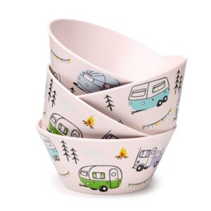 Kom camping servies gekleurde caravans campers