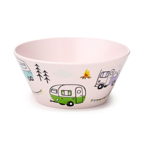 Kom camping servies gekleurde caravans campers wildwood