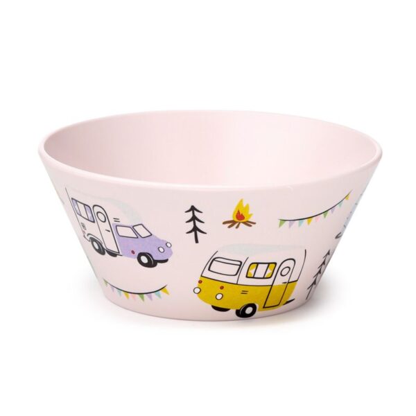 Kom camping servies gekleurde caravans campers wildwood