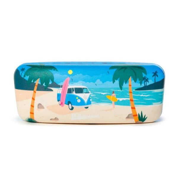 Zonnebrilhouder Volkswagen camperbusje blauw strand