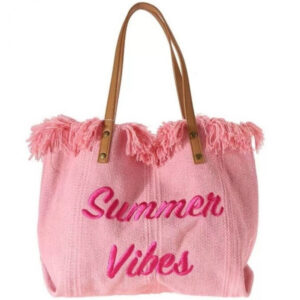strandtas campingtas summer vibes roze