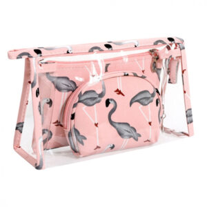 toilettas roze flamingo set 3 delig
