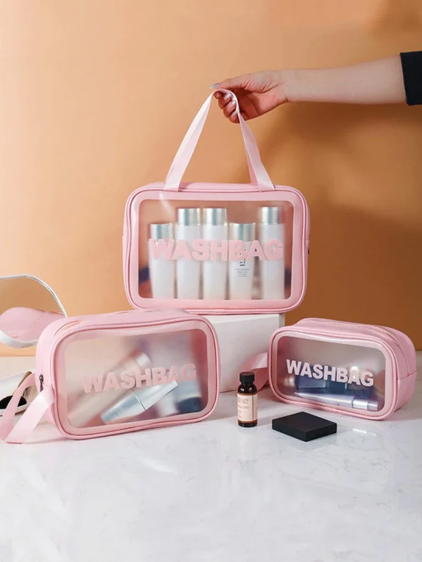Toilettas set van 3 - Roze - Afbeelding 2