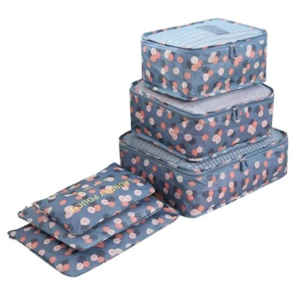 kledingorganiser packingcubes kofferorganiser blauw bloemen