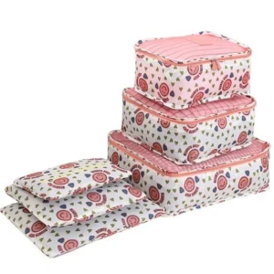 kledingorganiser packingcubes kofferorganiser roze smileys