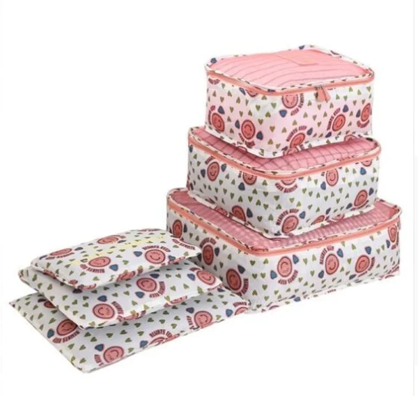 kledingorganiser packingcubes kofferorganiser roze smileys