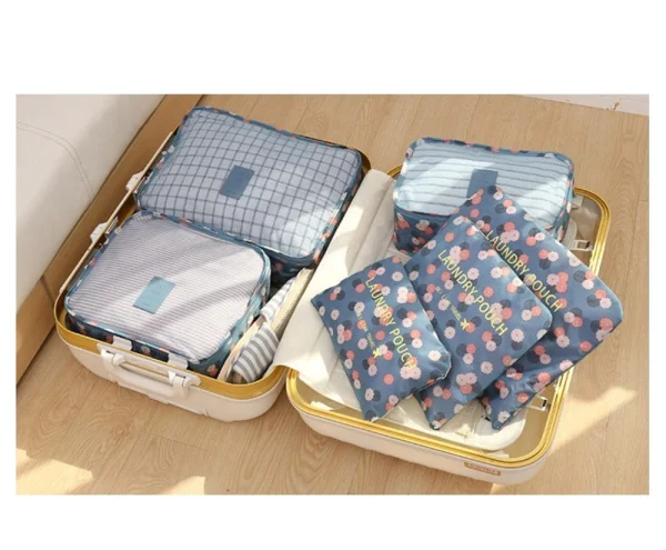 kledingorganiser packingcubes kofferorganiser blauw bloemen