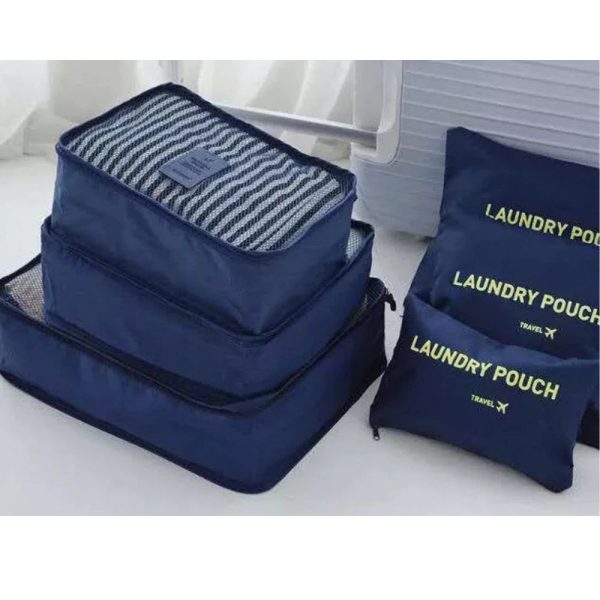 kledingorganiser packing cubes opbergzakken caravan 6 delig blauw