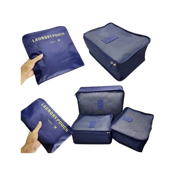 kledingorganiser packing cubes opbergzakken caravan 6 delig blauw