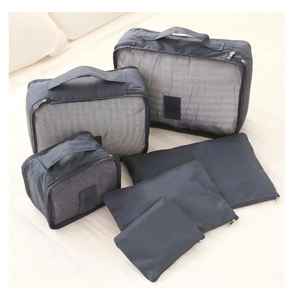 kledingorganiser packing cubes opbergzakken caravan 6 delig grijs