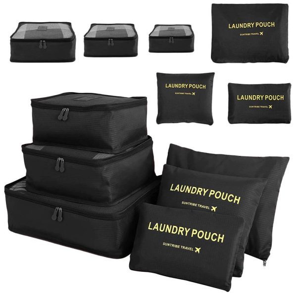 kledingorganiser packing cubes opbergzakken caravan 6 delig zwart