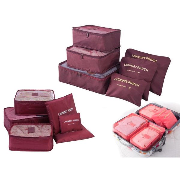 kledingorganiser packing cubes opbergzakken caravan bordeaux rood