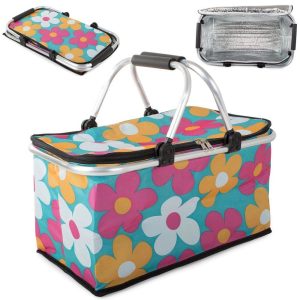 picknickmand koeltas opbergen camping bloemen