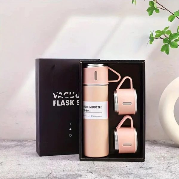 thermosfles waterfles met mokjes 500 ml roze