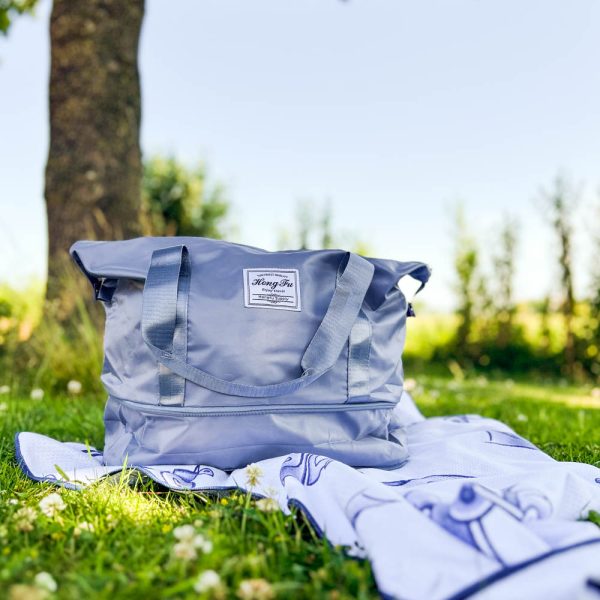 strandtas campingtas blauw
