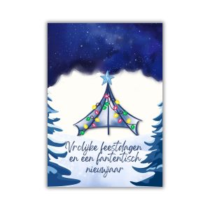 kerstkaart kamperen svr tent