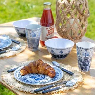 Melamine Toscane Serviesset 12 Delig Voor 4 Personen - Kleurrijk Mandala Design - Camping Servies